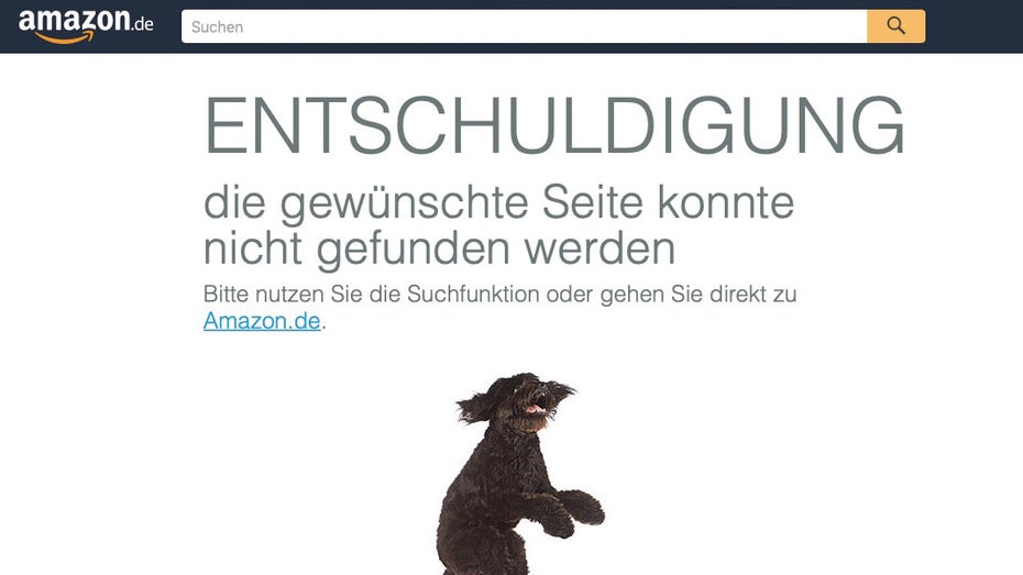 Amazon-Prime-Day mit Schluckauf. Im Bild: 404-Seite von Amazon. (Screenshot: Amazon.de) Amazon-Prime-Day: Bequem geht anders