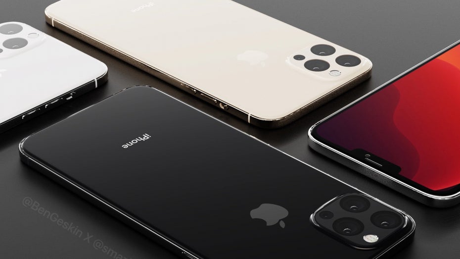 So könnten die 2020er iPhone-Modelle aussehen. (Renderbild: < href="https://twitter.com/BenGeskin/status/1155096918957142016">Ben Geskin