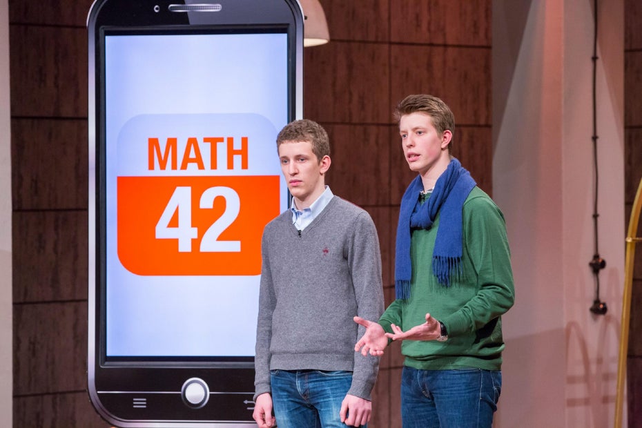 Die Math42-Gründer in der Höhle der Löwen. (Foto: TVNOW / Bernd-Michael Maurer)