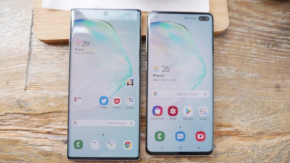 Samsung Galaxy Note 10 Plus vs S10 Plus. (Foto: t3n)