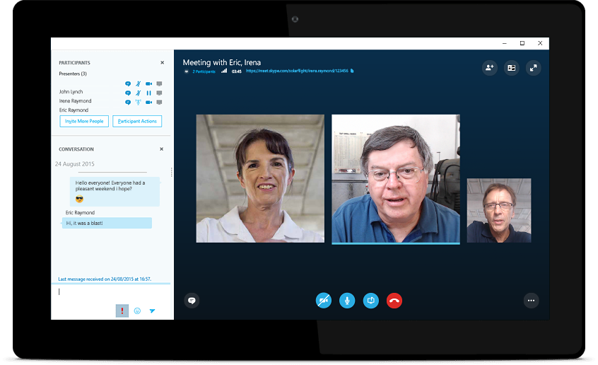 Skype ist für Videotelefonie bekannt. Skype for Business bietet zusätzliche Features für Videokonferenzen und Teamworking. (Screenshot: Microsoft)