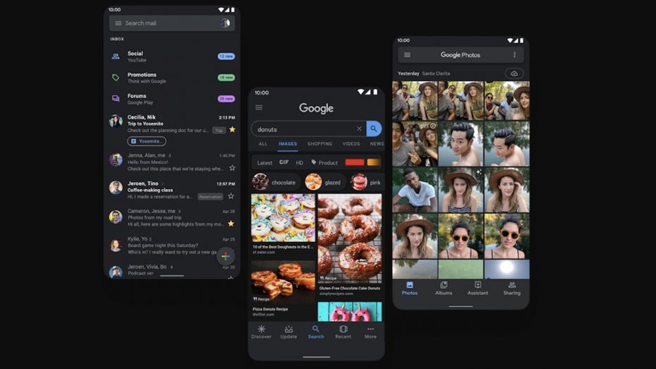 Android 10 Dark Mode. (Bild: Google)