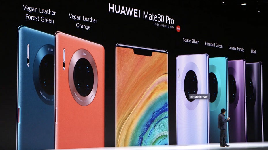Huawei Mate 30 Pro Farben. (Screenshot: t3n.de)