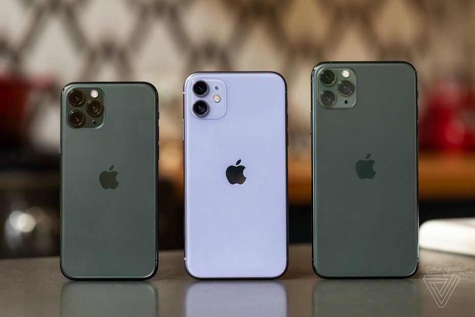 Alle iPhone 11 Modelle auf einen Blick: (Foto: The Verge)