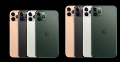 Die Farben des iPhone 11 Pro und 11 Pro Max. 8Bild: Apple)