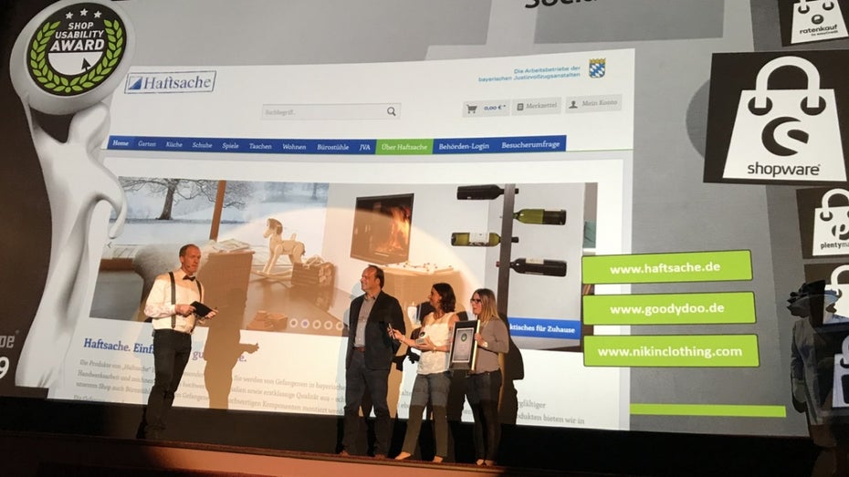 Die Gewinner des diesjährigen Shop-Usability-Awards in der Kategorie soziale Projekte. (Foto: t3n.de/Jochen G. Fuchs) Die besten Onlineshops 2019: Die Gewinner des Shop-Usability-Awards