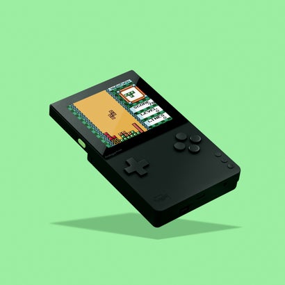 Analogue Pocket mit laufendem Tetris-Spiel.