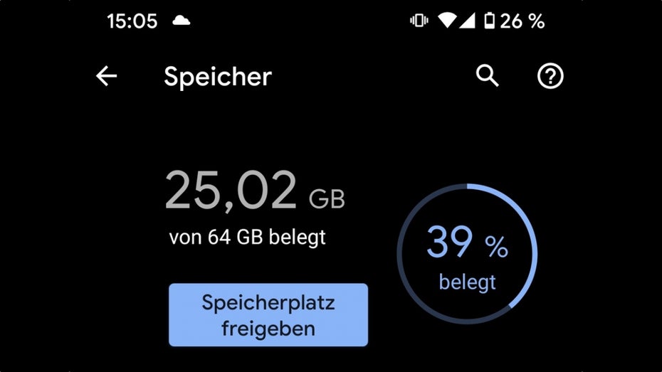 Für einige zu wenig: Pixel 4 mit 64 GB Speicher. (Screenshot: t3n)