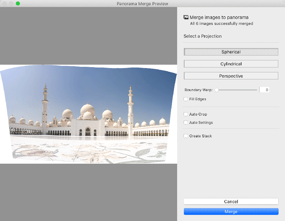 Panoramen in Lightroom Classic (Screenshot: Adobe)