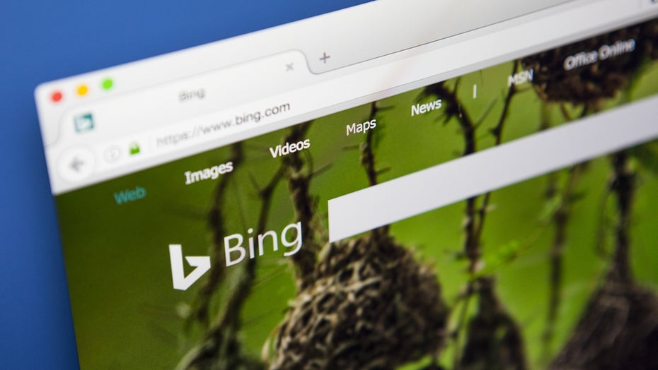 Bing-Suchmaschine auf dem Desktop