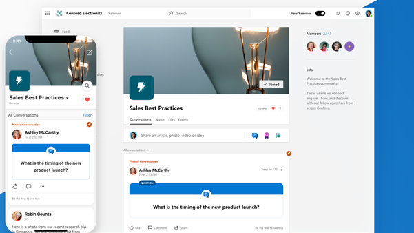 Yammer: Microsoft hübscht das Kollaborations-Tool im Fluent Design auf