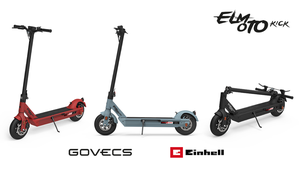 E-Tretroller Elmoto Kick läuft mit Einhell-Werkzeugakkus