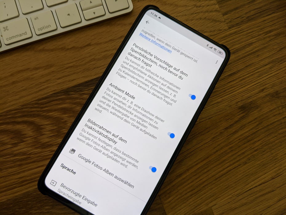Die Einstellungen für den Ambient Mode sind gut versteckt. (Foto: t3n)