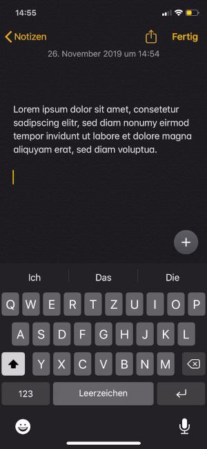 Text per Geste kopieren und einfügen: So geht es auf Apples iOS. (Bild: t3n)