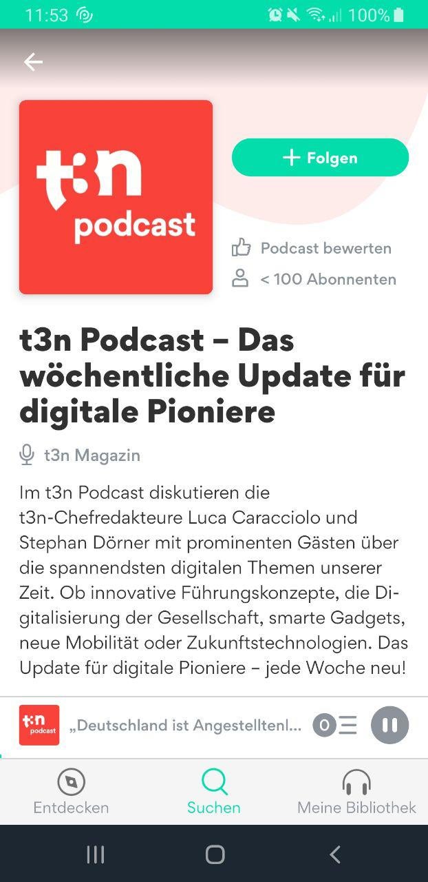 t3n Podcast bei Podimo