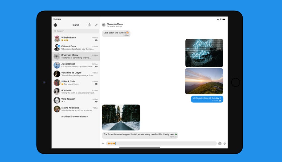 Signal: Messenger bekommt endlich eine richtige iPad-Version. (Grafik: Signal)