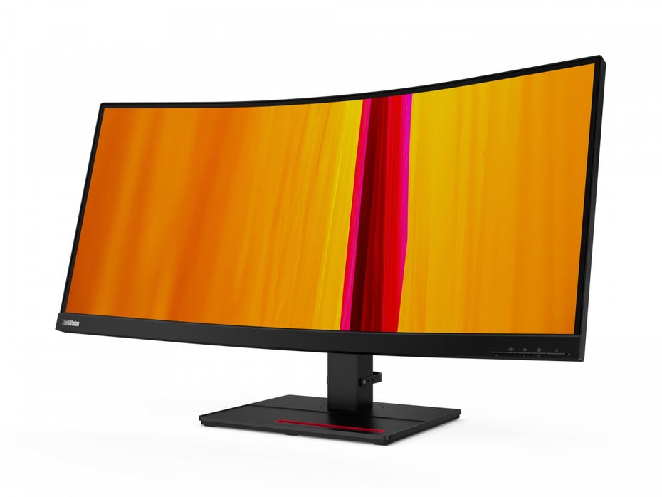 Der Lenovo-Monitor Thinkvision T34w kommt mit Curved-Display