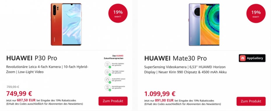Huawei hat zur Eröffnung des neuen Online-Stores einige Angebote am Start. (Screenshot: t3n; Huawei)