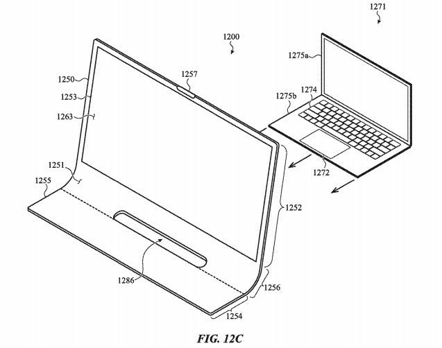 iMac Patentskizze mit Macbook. (Skizze: USPTO)