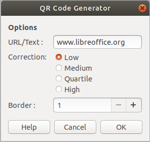 QR-Code-Generator in Libreoffice 6.4.