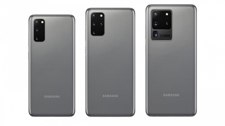 Die geleakte Samsung Galaxy S20 Familie - S20, S20 Plus und S20 Ultra (v.l.n.r) (Bild: Evleaks)