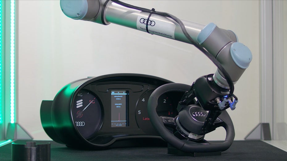 Audi-Projekt: Industrieroboter mit 5G-Support. (Foto: Audi AG) 5G bei der Autoproduktion: Audi startet Pilotprojekt mit Industrierobotern