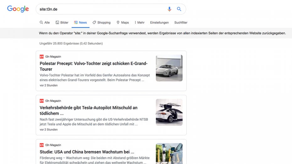 Das neue Layout für Google News (Foto: Screenshot/Patrick Büttgen)