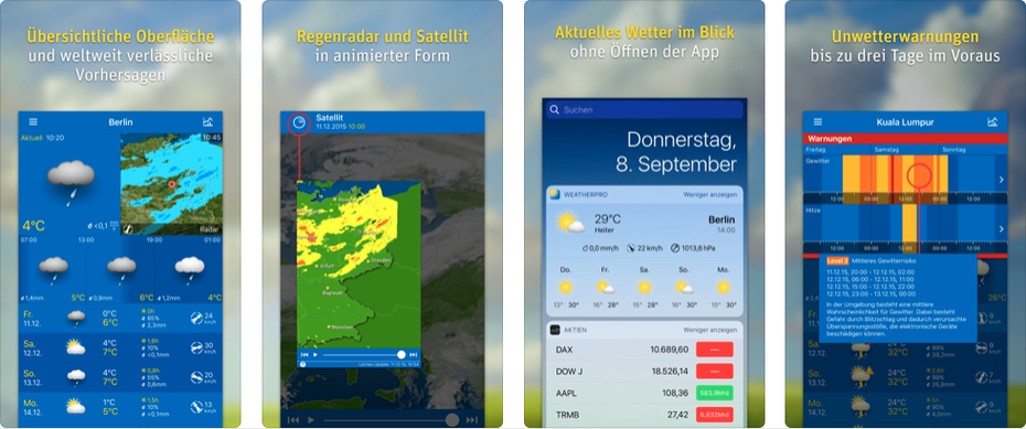 Weatherpro auf dem iPhone
