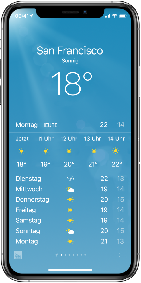 Wetter heißt die vorinstallierte App von Apple auf dem iPohe.
