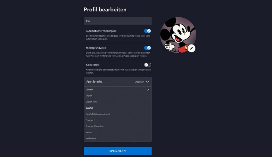 Beim Anlegen des Profils könnt ihr nervige Autoplay-Videos schon gleich unterbinden und eure präferierte Sprache einstellen.
