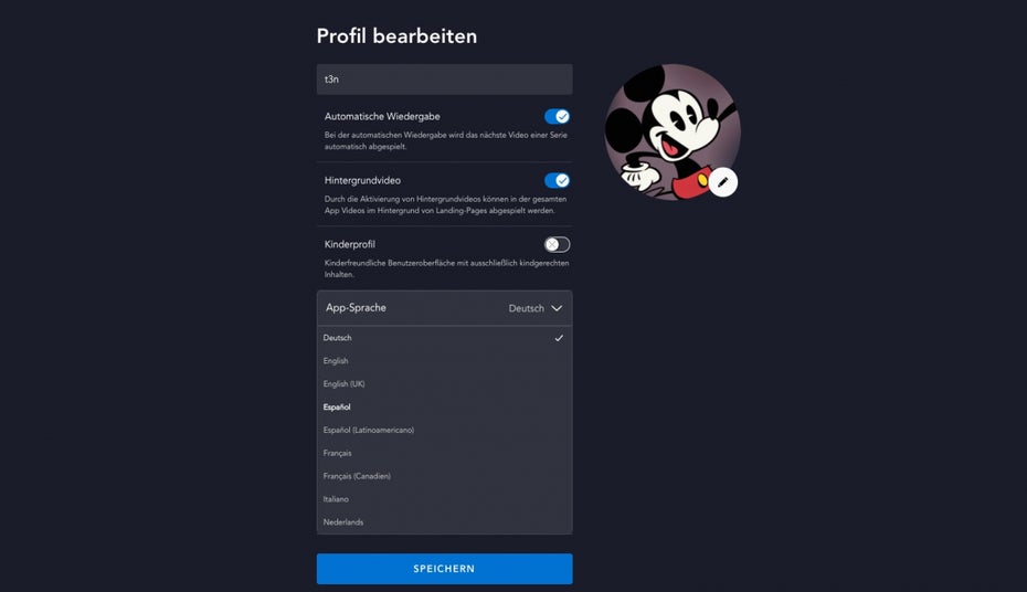 Beim Anlegen des Profils könnt ihr nervige Autoplay-Videos schon gleich unterbinden und eure präferierte Sprache einstellen. 