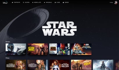 Disney Plus - Star-Wars-Übersicht. (Screenshot: t3n)