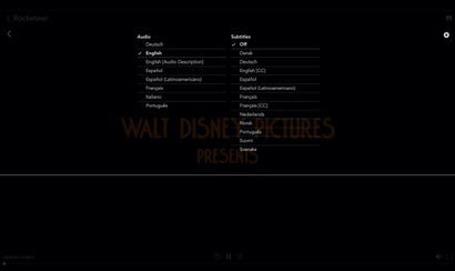 Disney Plus: In der Sprachauswahl findet ihr ein kleines Zahnrad ... (Screenshot: t3n)