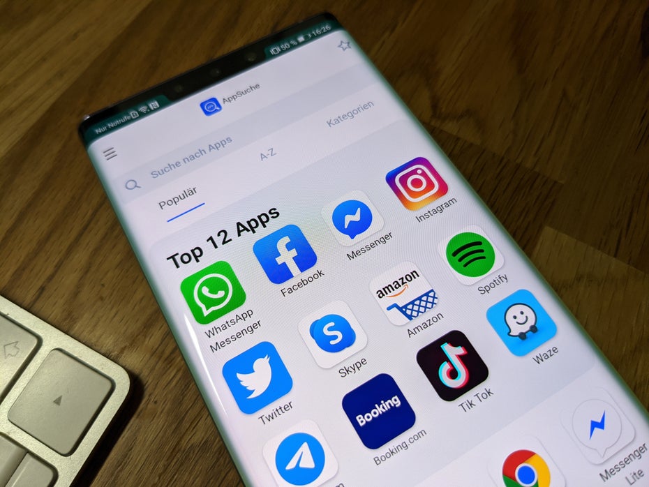 Die Appsuche auf dem Huawei Mate 30 Pro. (Foto: t3n)