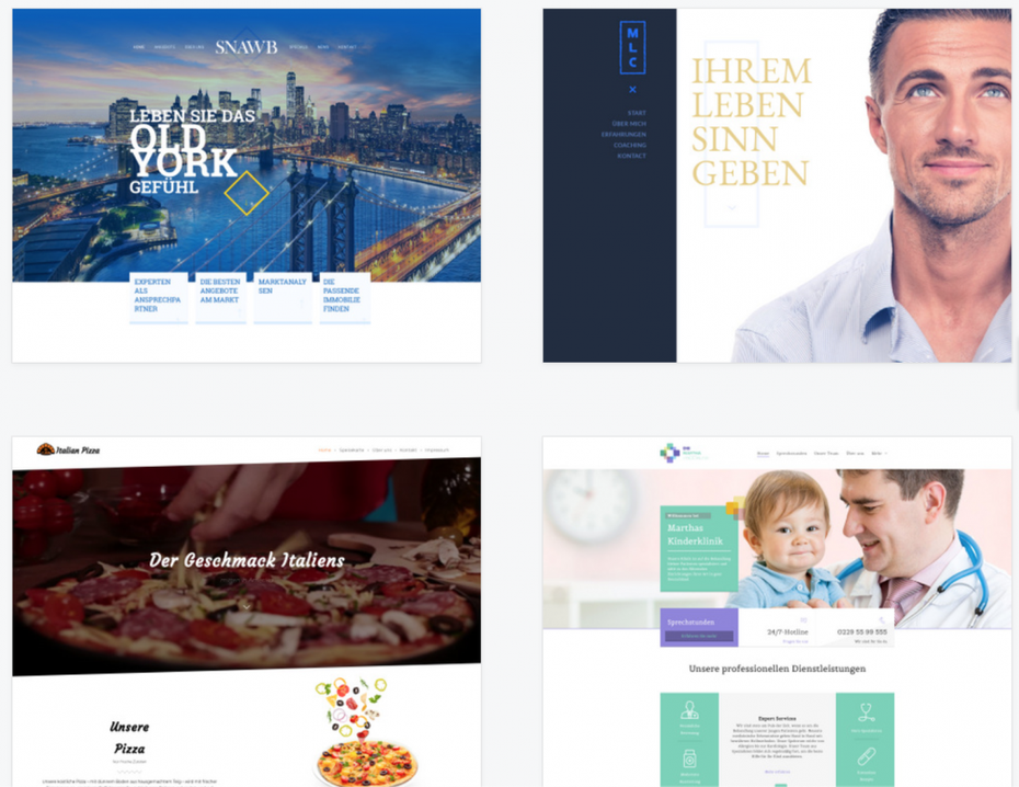 Homepage-Templates von 1&1.