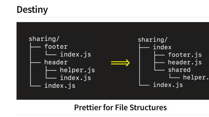 Destiny: Prettier für die File-Struktur eurer Codebase