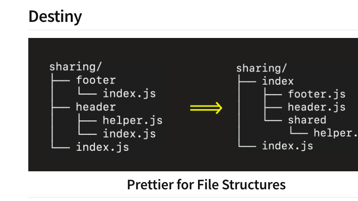 Destiny: Prettier für die File-Struktur eurer Codebase Destiny: Prettier für die File-Struktur eurer Codebase