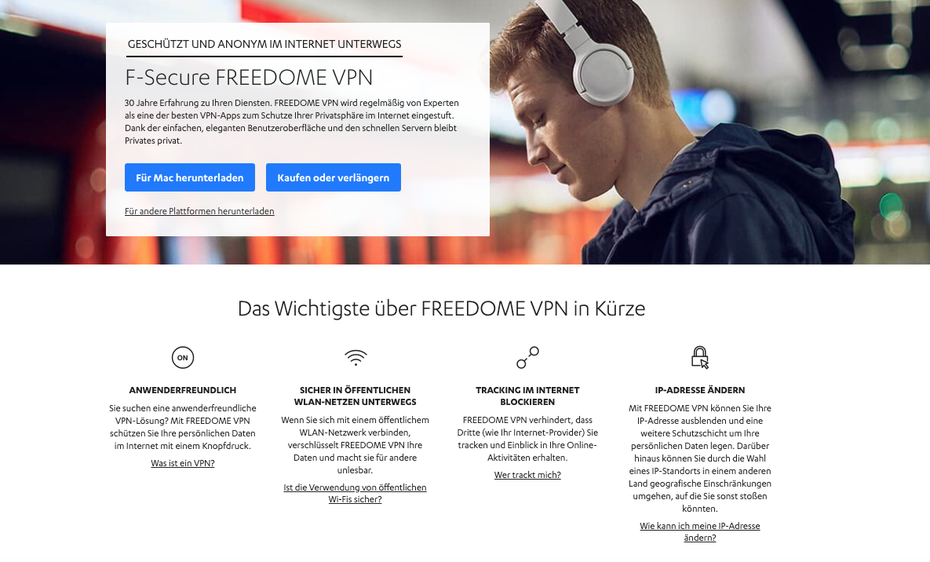 F-Secure Freedome und andere VPN-Anbieter im Vergleich