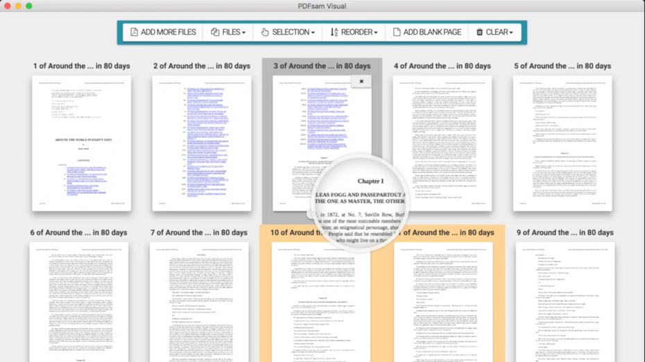 Mit PDFsam Visual führt ihr auch auf Macs PDF-Dokumente zusammen, trennt sie auf und arbeitet mit einzelnen Seiten. Nur den Inhalt selbst könnt ihr damit nicht bearbeiten. (Screenshot: PDFsam)