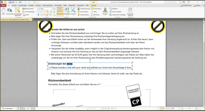 Beispiel-PDF im PDF XChange Editor