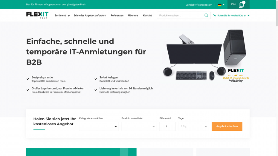 Flex IT Rent Webseite