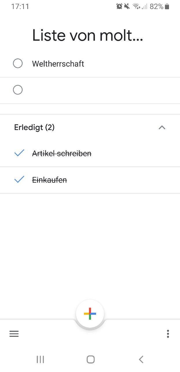 Google Tasks auf Android