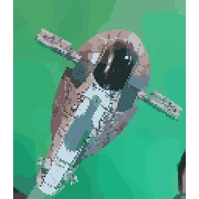 Pixel-me Fotobeispiel mit Raumschiff als Pixelart