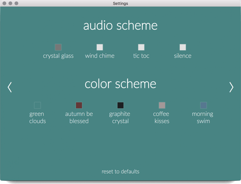 Stretchly-Optionen für Farbschema und Audiobenachrichtigung