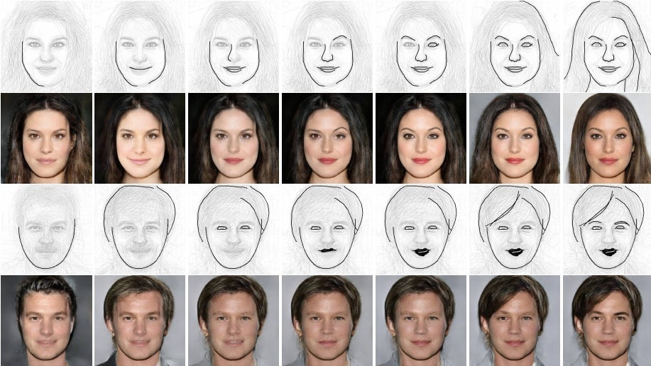 Deep Face Drawing: Wie künstliche Intelligenz aus Strichskizzen Bilder von Gesichtern erzeugt