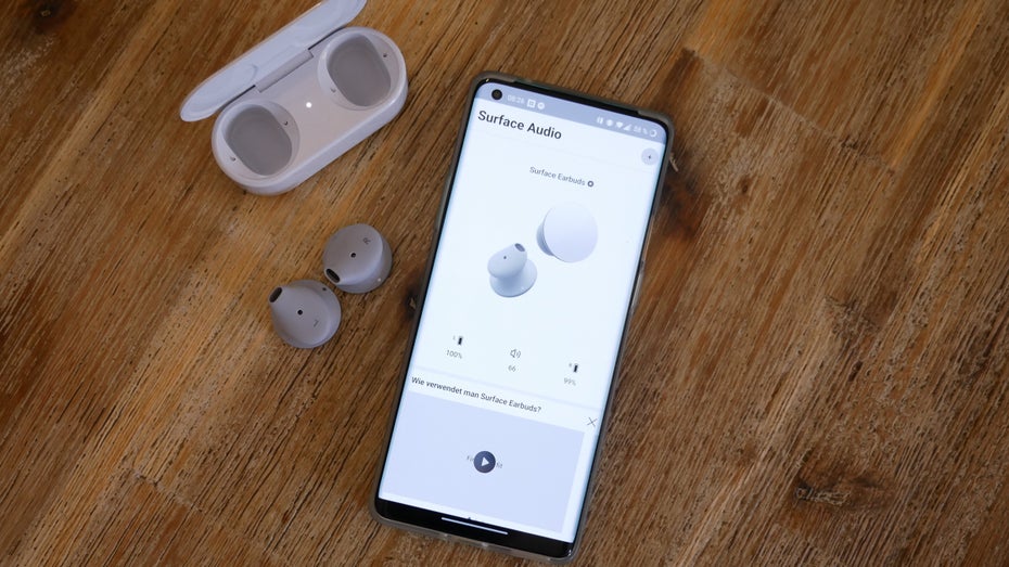 Microsoft Surface Earbuds mit Android-App. (Foto: t3n)