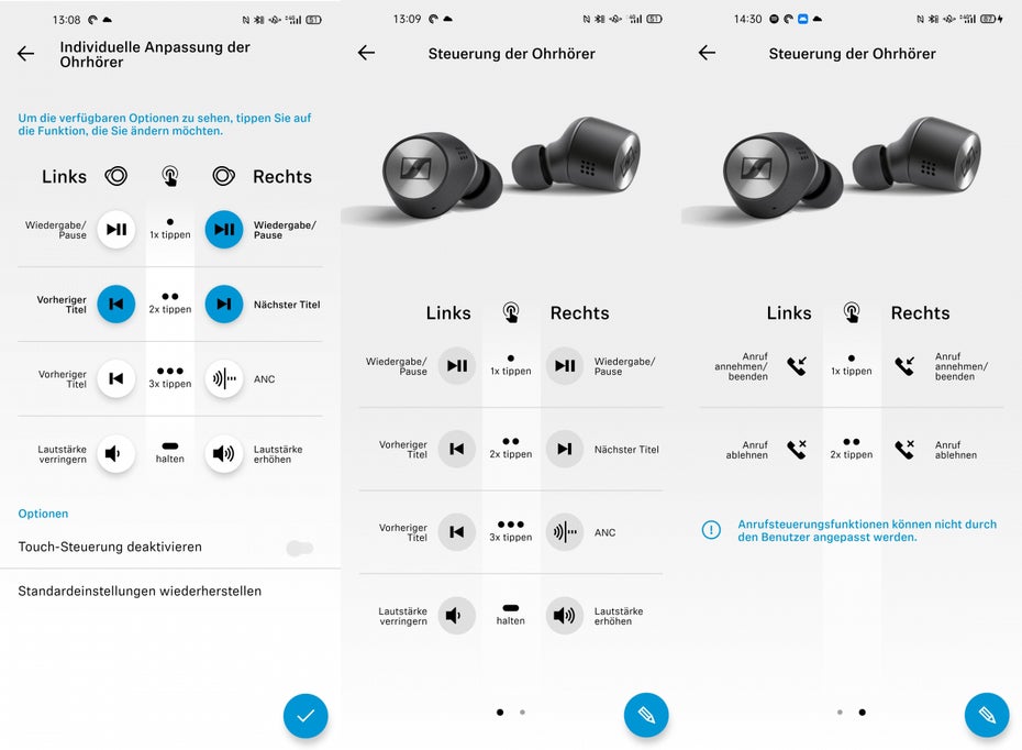 Smart-Control-App der Sennheiser Momentum TW 2