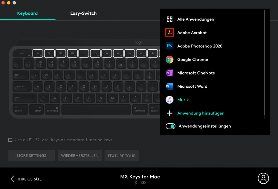 Logitech Options MX Keys for Mac