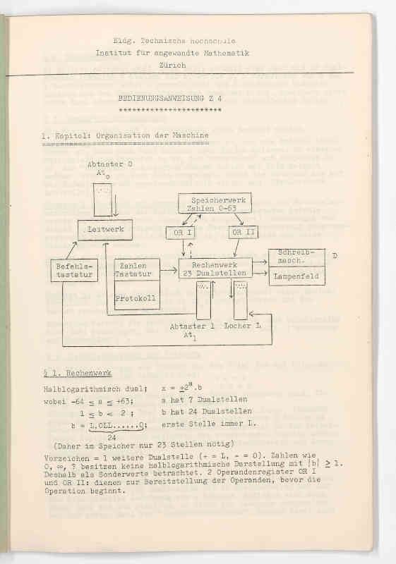 Zuse Z4 Handbuch