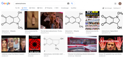 Google Screenshot zur Bildersuche des Begriffs „Adrenochrome“. (Screenshot: t3n)